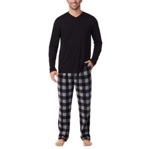 Mens XL Cuddl Duds cabin fleece pajama set nwt pjs blue